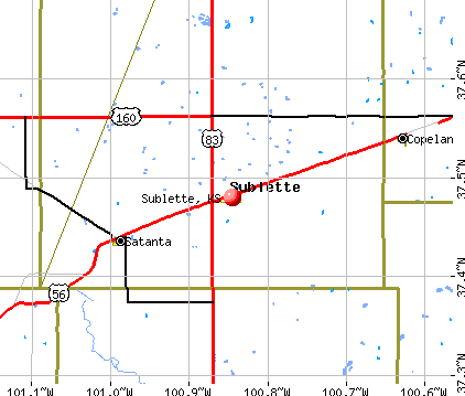 Sublette, KS map