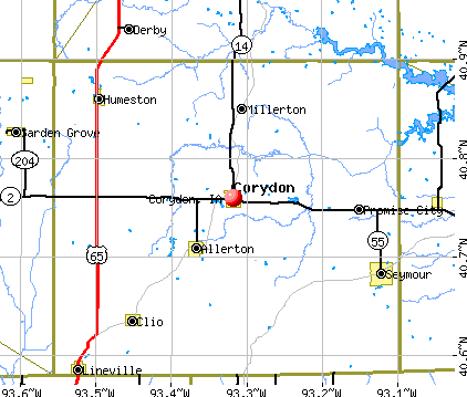 Corydon, IA map