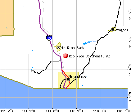 Rio Rico Southeast, AZ map