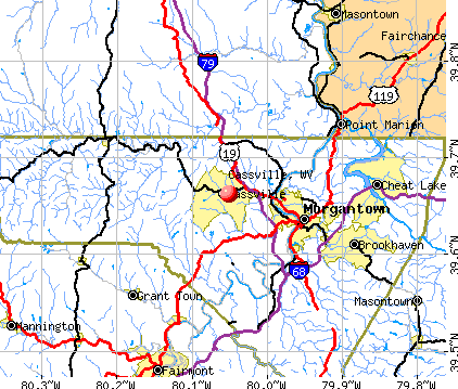Cassville, WV map