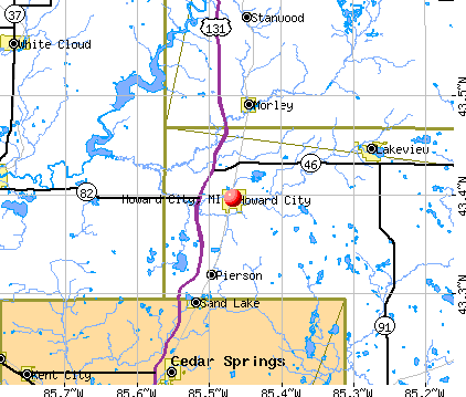 Howard City, MI map