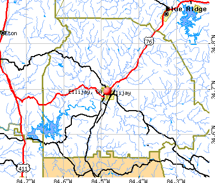 Ellijay, GA map