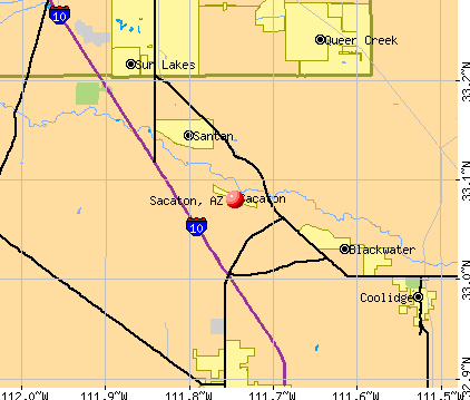 Sacaton, AZ map