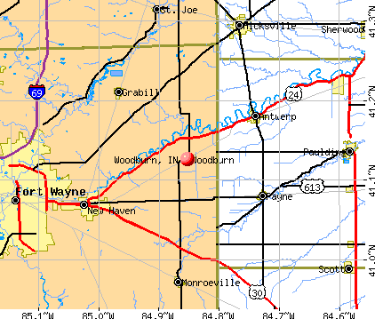 Woodburn, IN map