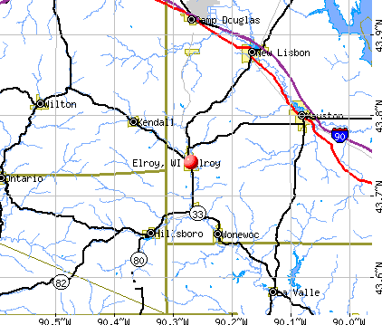 Elroy, WI map