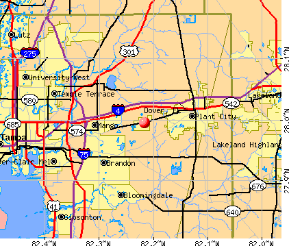 Dover, FL map