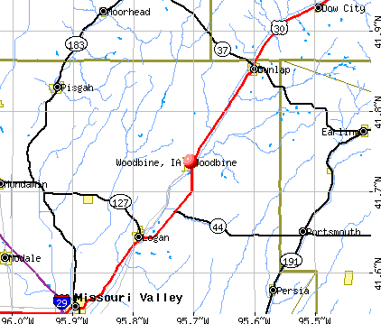Woodbine, IA map