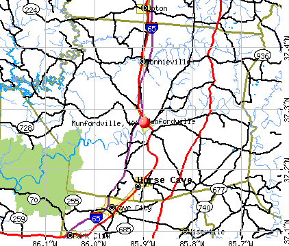 Munfordville, KY map