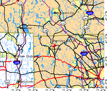 Harrisville, RI map