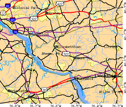 Rheems, PA map