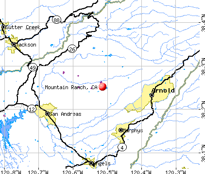 Mountain Ranch, CA map