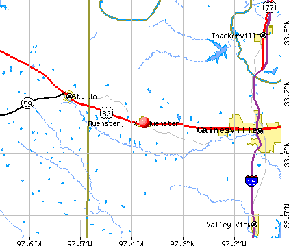 Muenster, TX map