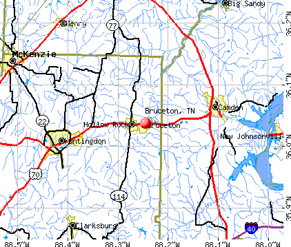 Bruceton, TN map