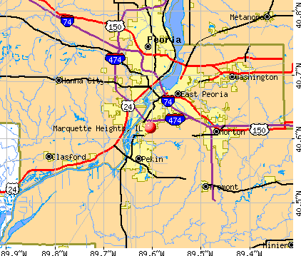Marquette Heights, IL map