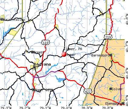 Clymer, PA map