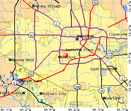 Southside Place, TX map