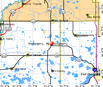 Montgomery, MN map