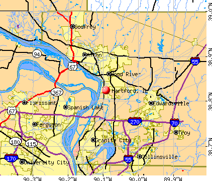 Hartford, IL map