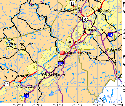 Hughestown, PA map