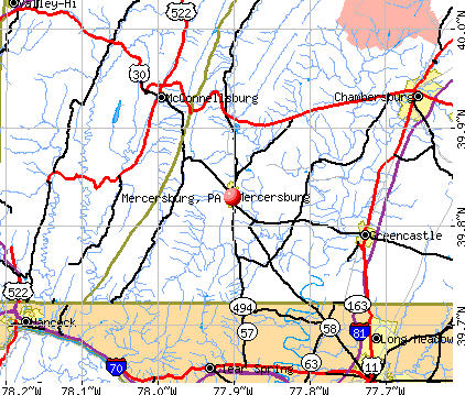 Mercersburg, PA map