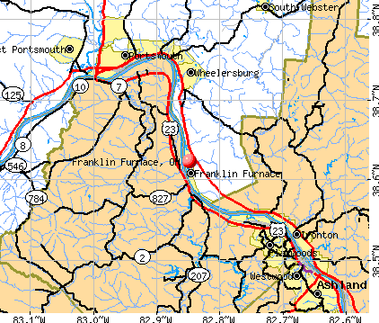 Franklin Furnace, OH map