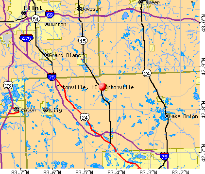 Ortonville, MI map