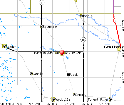 Park River, ND map