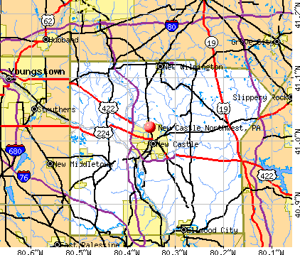 New Castle Northwest, PA map