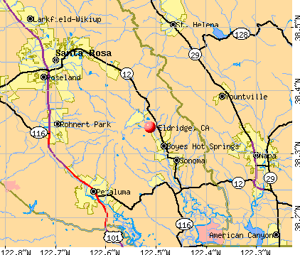 Eldridge, CA map
