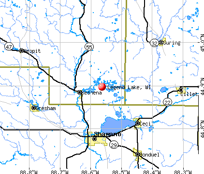 Legend Lake, WI map