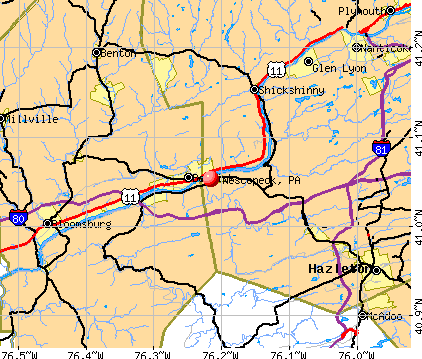 Nescopeck, PA map