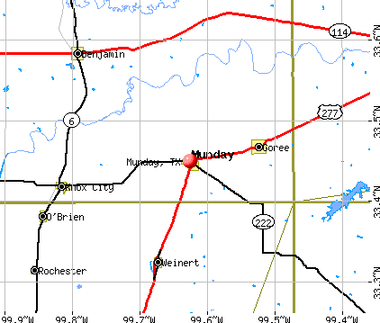 Munday, TX map