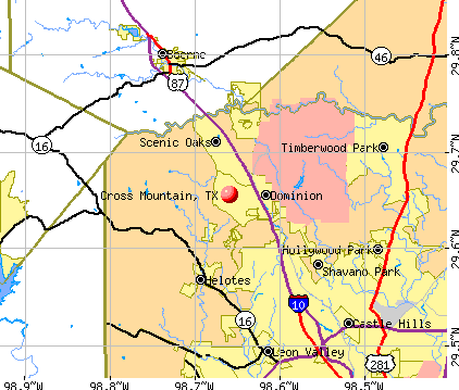 Cross Mountain, TX map