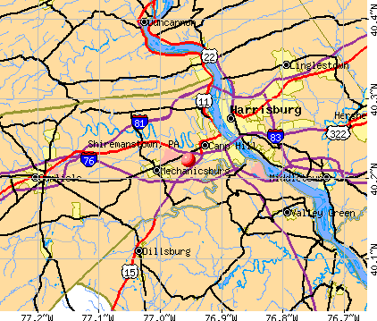 Shiremanstown, PA map