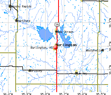 Burlington, KS map