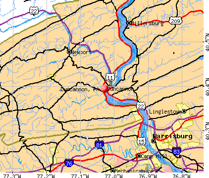 Duncannon, PA map