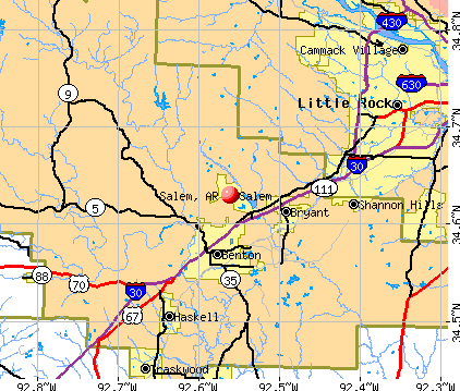 Salem, AR map