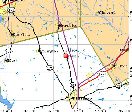Itasca, TX map