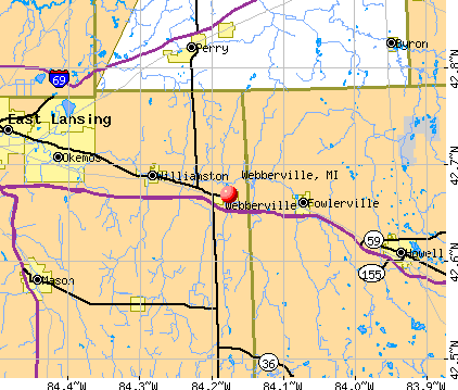Webberville, MI map