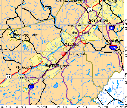 Laflin, PA map