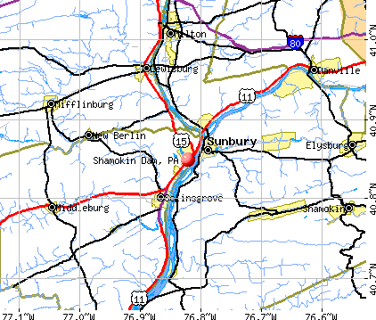 Shamokin Dam, PA map