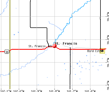 St. Francis, KS map