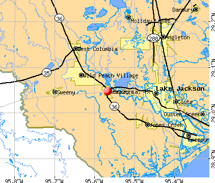 Brazoria, TX map