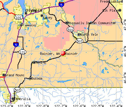 Rainier, WA map