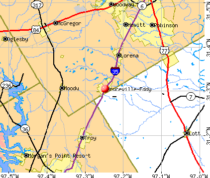 Bruceville-Eddy, TX map