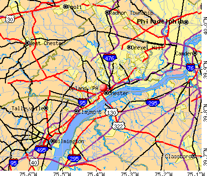 Upland, PA map