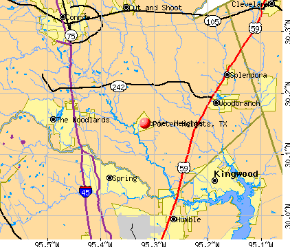 Porter Heights, TX map