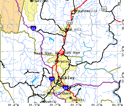 Mount Hope, WV map