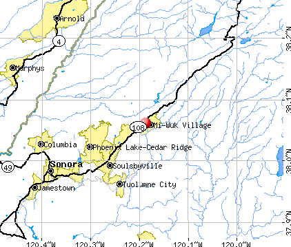 Mi-Wuk Village, CA map