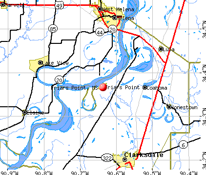 Friars Point, MS map